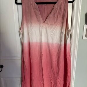 Lands End Ombre Coverup in Pink and White